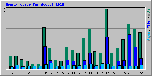 Hourly usage for August 2020