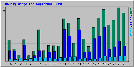 Hourly usage for September 2020