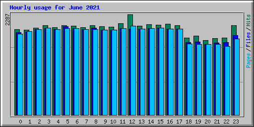 Hourly usage for June 2021