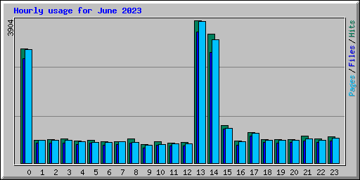 Hourly usage for June 2023