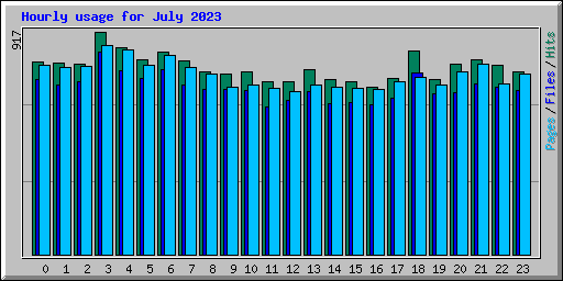 Hourly usage for July 2023