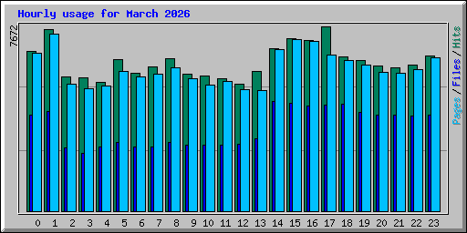 Hourly usage for March 2026