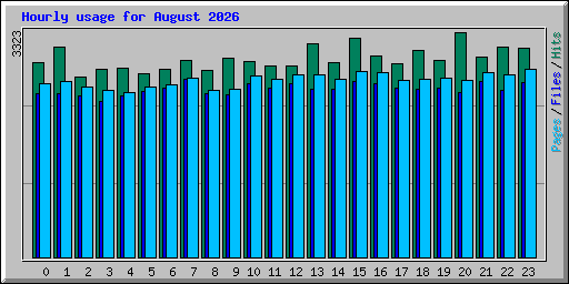 Hourly usage for August 2026